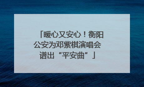 暖心又安心！衡阳公安为邓紫棋演唱会谱出“平安曲”