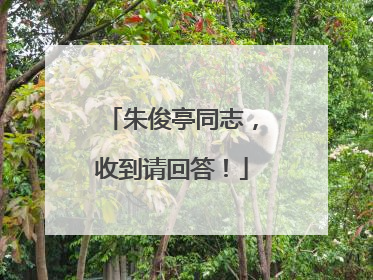 朱俊亭同志，收到请回答！