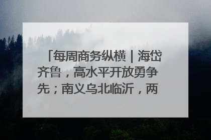 每周商务纵横｜海岱齐鲁，高水平开放勇争先；南义乌北临沂，两扇窗里观外贸