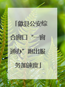 歙县公安综合窗口“一窗通办”跑出服务加速度