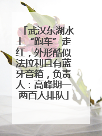 武汉东湖水上“跑车”走红，外形酷似法拉利且有蓝牙音箱，负责人：高峰期一两百人排队