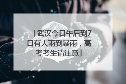 武汉今日午后到7日有大雨到暴雨，高考考生请注意