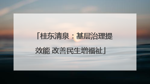 桂东清泉：基层治理提效能 改善民生增福祉