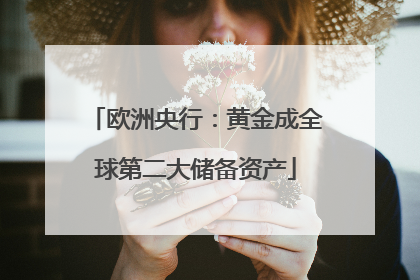 欧洲央行：黄金成全球第二大储备资产