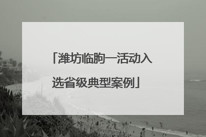 潍坊临朐一活动入选省级典型案例