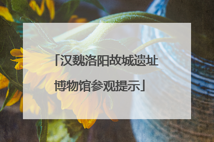 汉魏洛阳故城遗址博物馆参观提示
