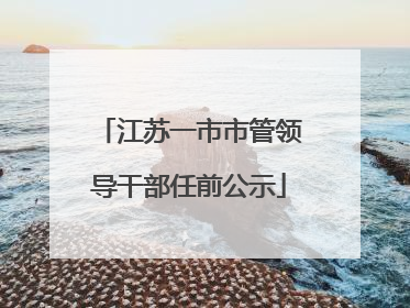 江苏一市市管领导干部任前公示