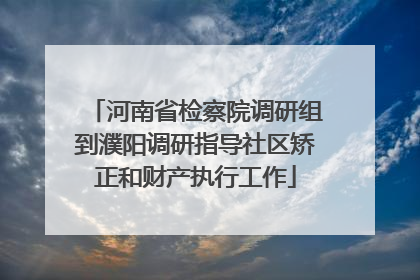 河南省检察院调研组到濮阳调研指导社区矫正和财产执行工作