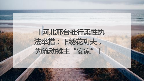 河北邢台推行柔性执法举措：下绣花功夫，为流动摊主“安家”