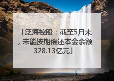 泛海控股：截至5月末，未能按期偿还本金余额328.13亿元