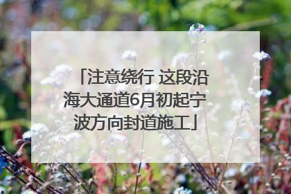 注意绕行 这段沿海大通道6月初起宁波方向封道施工