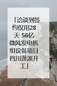 洽谈到签约仅用28天 56亿微风发电机组设备项目四川蓬溪开工