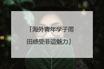 海外青年学子莆田感受非遗魅力