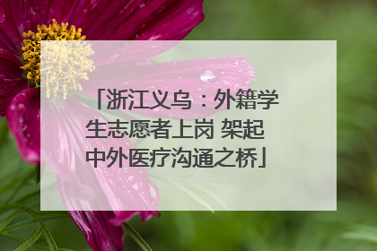 浙江义乌：外籍学生志愿者上岗 架起中外医疗沟通之桥