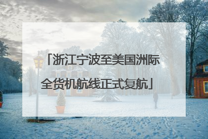 浙江宁波至美国洲际全货机航线正式复航