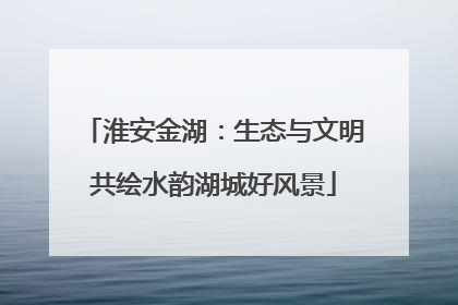 淮安金湖：生态与文明共绘水韵湖城好风景