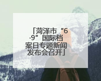 菏泽市“6·9”国际档案日专题新闻发布会召开