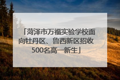 菏泽市万福实验学校面向牡丹区、鲁西新区招收500名高一新生