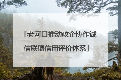 老河口推动政企协作诚信联盟信用评价体系