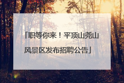 职等你来！平顶山尧山风景区发布招聘公告
