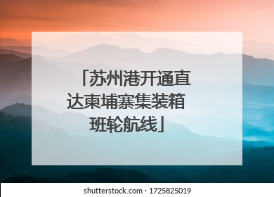 苏州港开通直达柬埔寨集装箱班轮航线