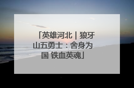 英雄河北｜狼牙山五勇士：舍身为国 铁血英魂