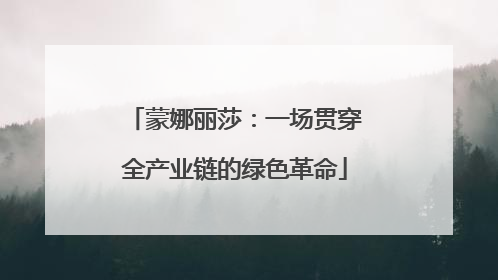 蒙娜丽莎：一场贯穿全产业链的绿色革命