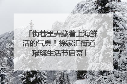 街巷里弄藏着上海鲜活的气息！徐家汇街道璀璨生活节启幕