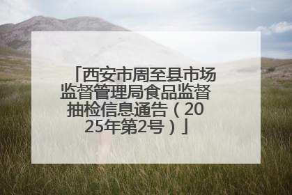 西安市周至县市场监督管理局食品监督抽检信息通告（2025年第2号）