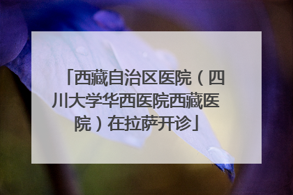 西藏自治区医院（四川大学华西医院西藏医院）在拉萨开诊