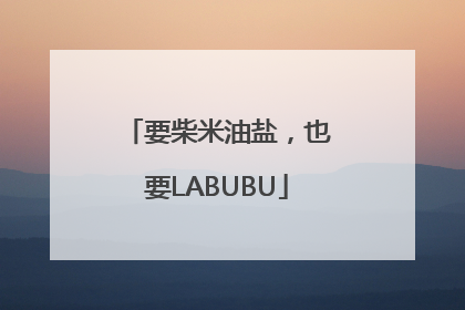 要柴米油盐，也要LABUBU