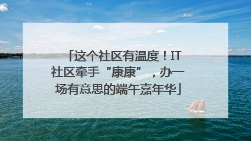 这个社区有温度！IT社区牵手“康康”，办一场有意思的端午嘉年华