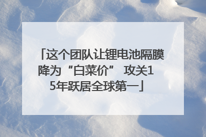 这个团队让锂电池隔膜降为“白菜价” 攻关15年跃居全球第一