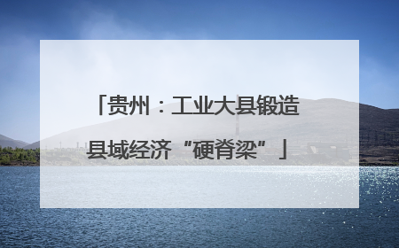 贵州：工业大县锻造县域经济“硬脊梁”