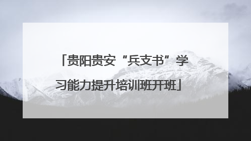 贵阳贵安“兵支书”学习能力提升培训班开班