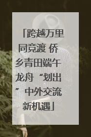 跨越万里同竞渡 侨乡青田端午龙舟“划出”中外交流新机遇