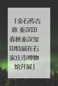 金石传古意 秦汉印春秋秦汉玺印特展在石家庄市博物馆开展