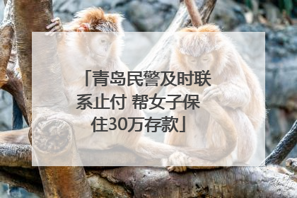 青岛民警及时联系止付 帮女子保住30万存款