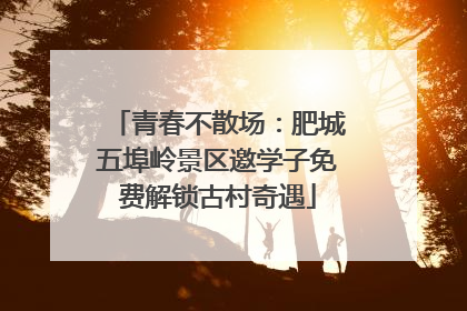 青春不散场：肥城五埠岭景区邀学子免费解锁古村奇遇