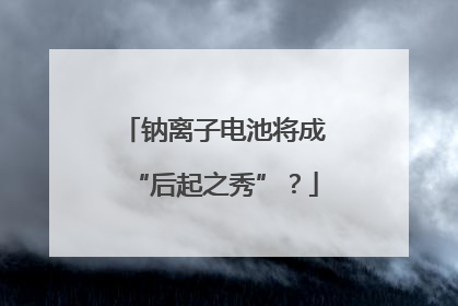 钠离子电池将成“后起之秀”？