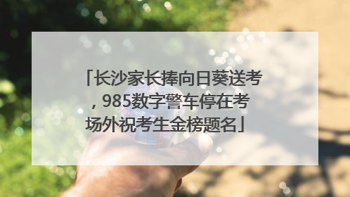 长沙家长捧向日葵送考，985数字警车停在考场外祝考生金榜题名