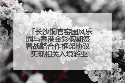 长沙铜官窑国风乐园与香港金彩假期签署战略合作框架协议 实现相关入境游业务增收超亿元