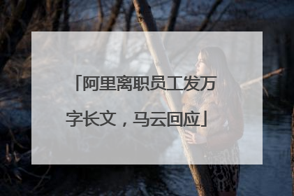 阿里离职员工发万字长文，马云回应