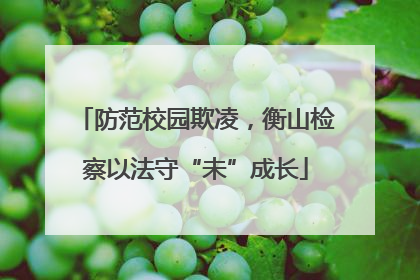 防范校园欺凌，衡山检察以法守“未”成长