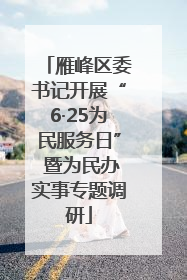 雁峰区委书记开展“6·25为民服务日” 暨为民办实事专题调研