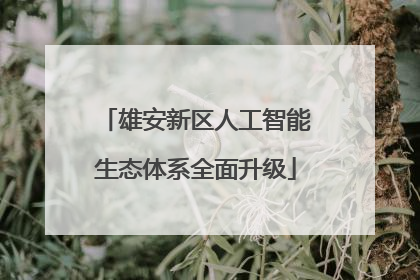 雄安新区人工智能生态体系全面升级