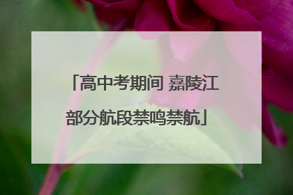 高中考期间 嘉陵江部分航段禁鸣禁航