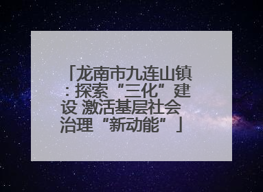 龙南市九连山镇：探索“三化”建设 激活基层社会治理“新动能”