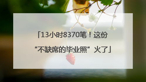13小时8370笔！这份“不缺席的毕业照”火了