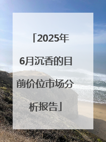 2025年6月沉香的目前价位市场分析报告